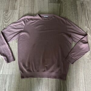 Zara Men's Dusty Purple Crewneck Sweater